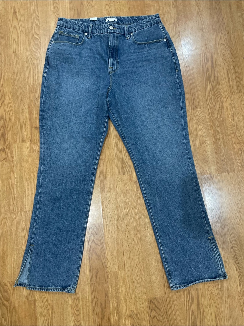 Good American Classic Blue Women's Straight-Leg Jeans